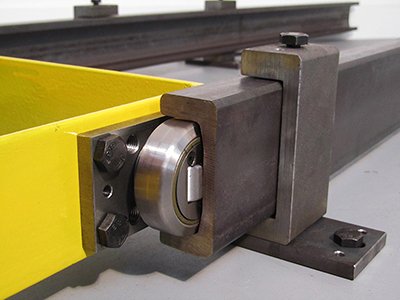 combined roller bearing and rails