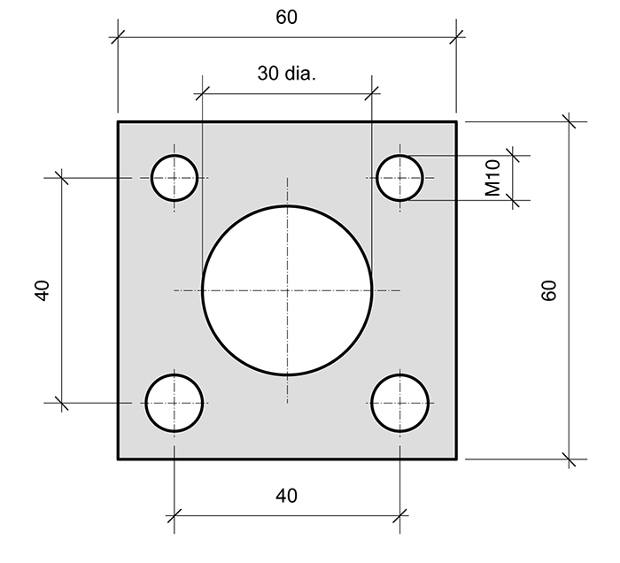 Plate PL0 Square for combined roller bearings
