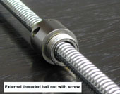 ball screw nut with external thread