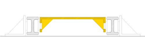 horizontal cantilevered system using i sections