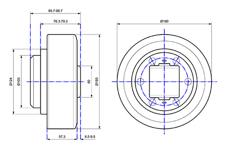4.085 combined roller bearing with diameter 180mm