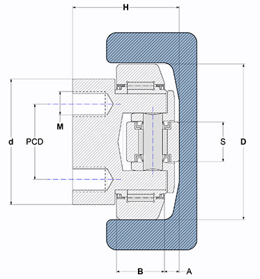 KB adjustable combined roller bearing drawing