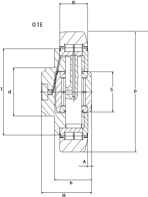 Drawing of combined roller bearing
