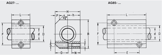 compact aluminium linear bearing carriage AG27 AG85