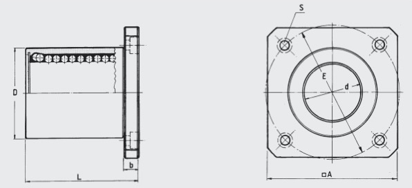 square flanged ball bushing