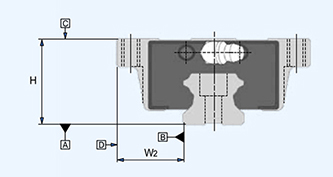 drawing showing dimension tolerances of linear carriages