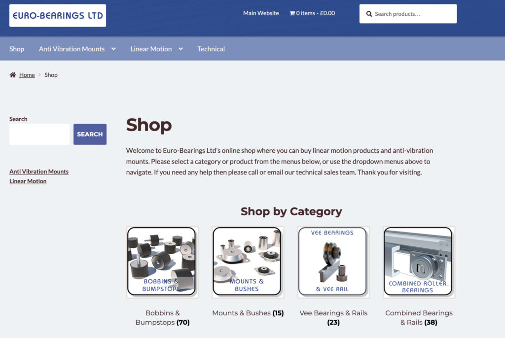 image of Euro-Bearings Ltd's online shop