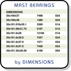 Mast Bearings sorted by Dimensions