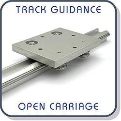 open track guidance linear carriage